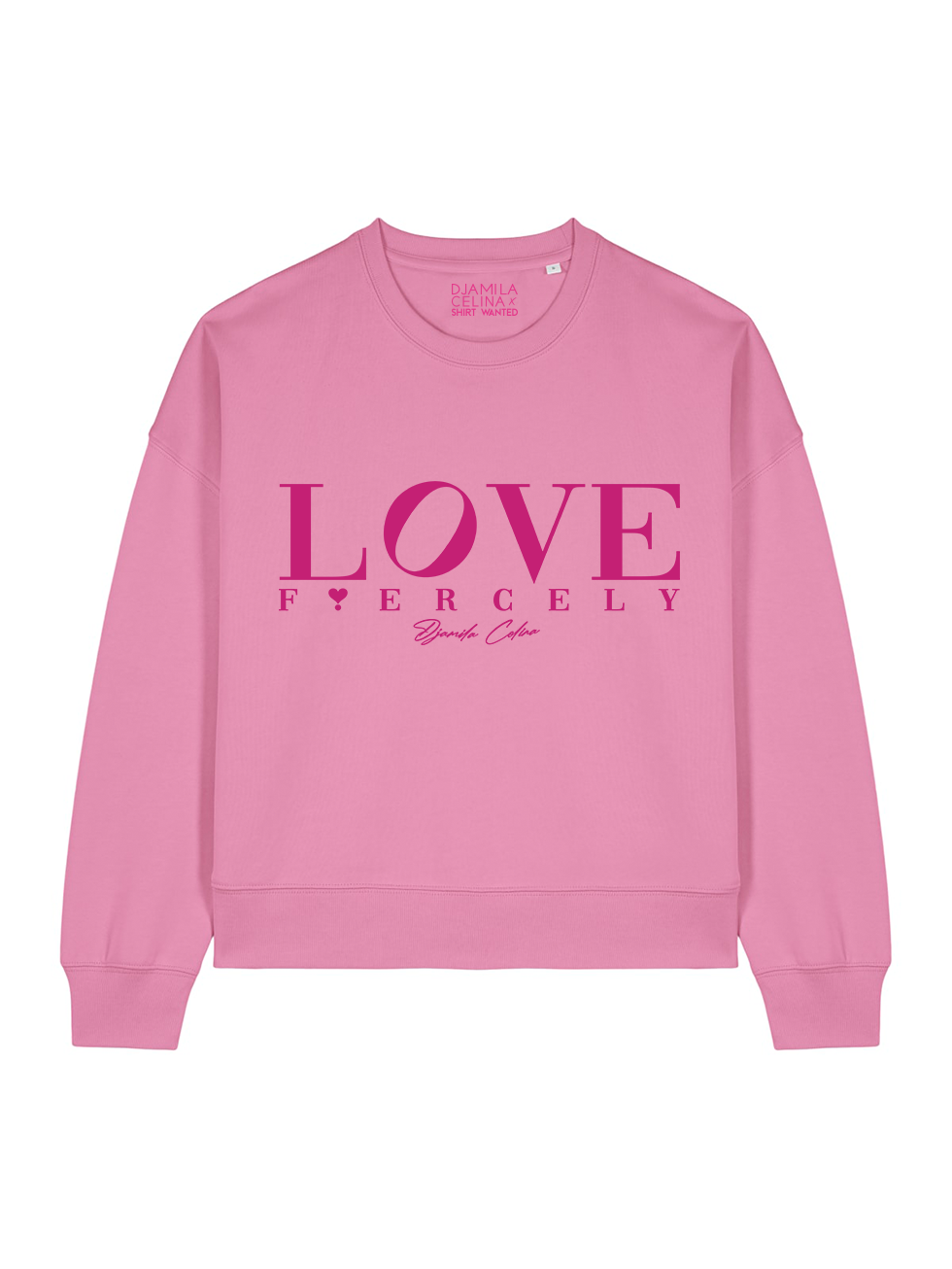 BOXY SWEATER LOVE FIERCELY PINK
