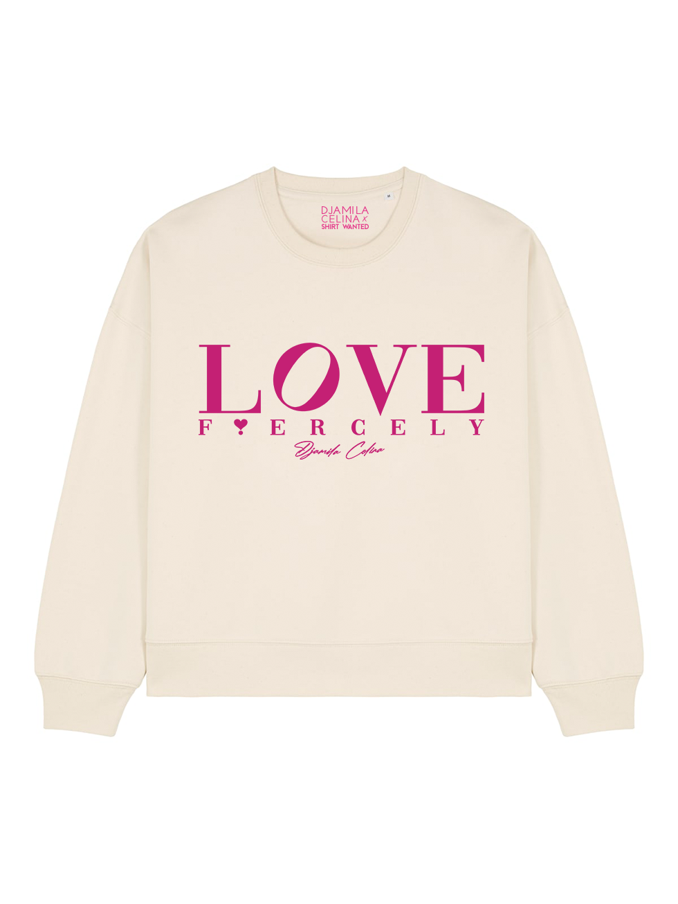 BOXY SWEATER LOVE FIERCELY PINK