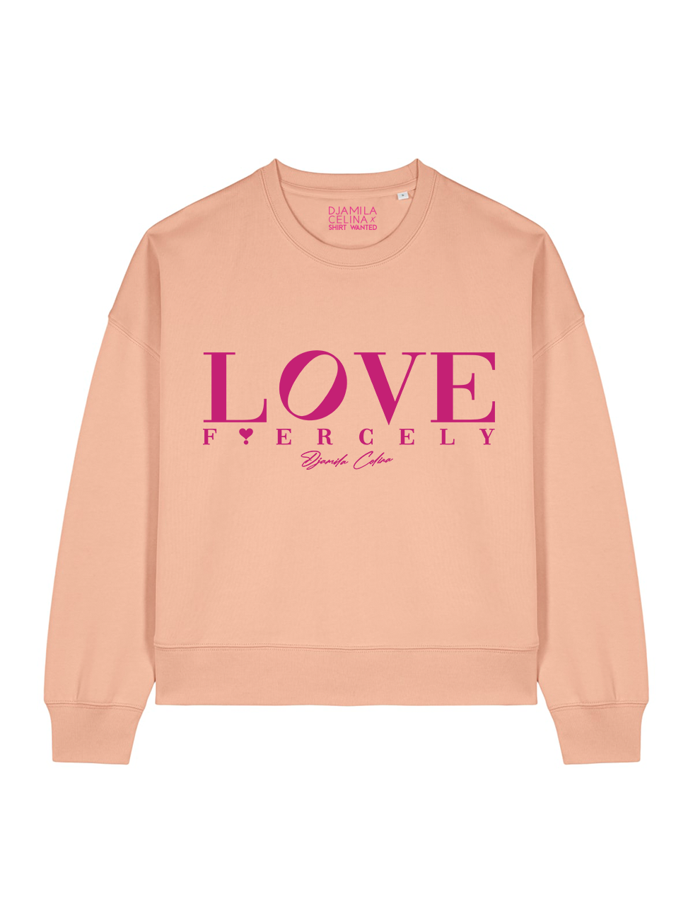 BOXY SWEATER LOVE FIERCELY PINK