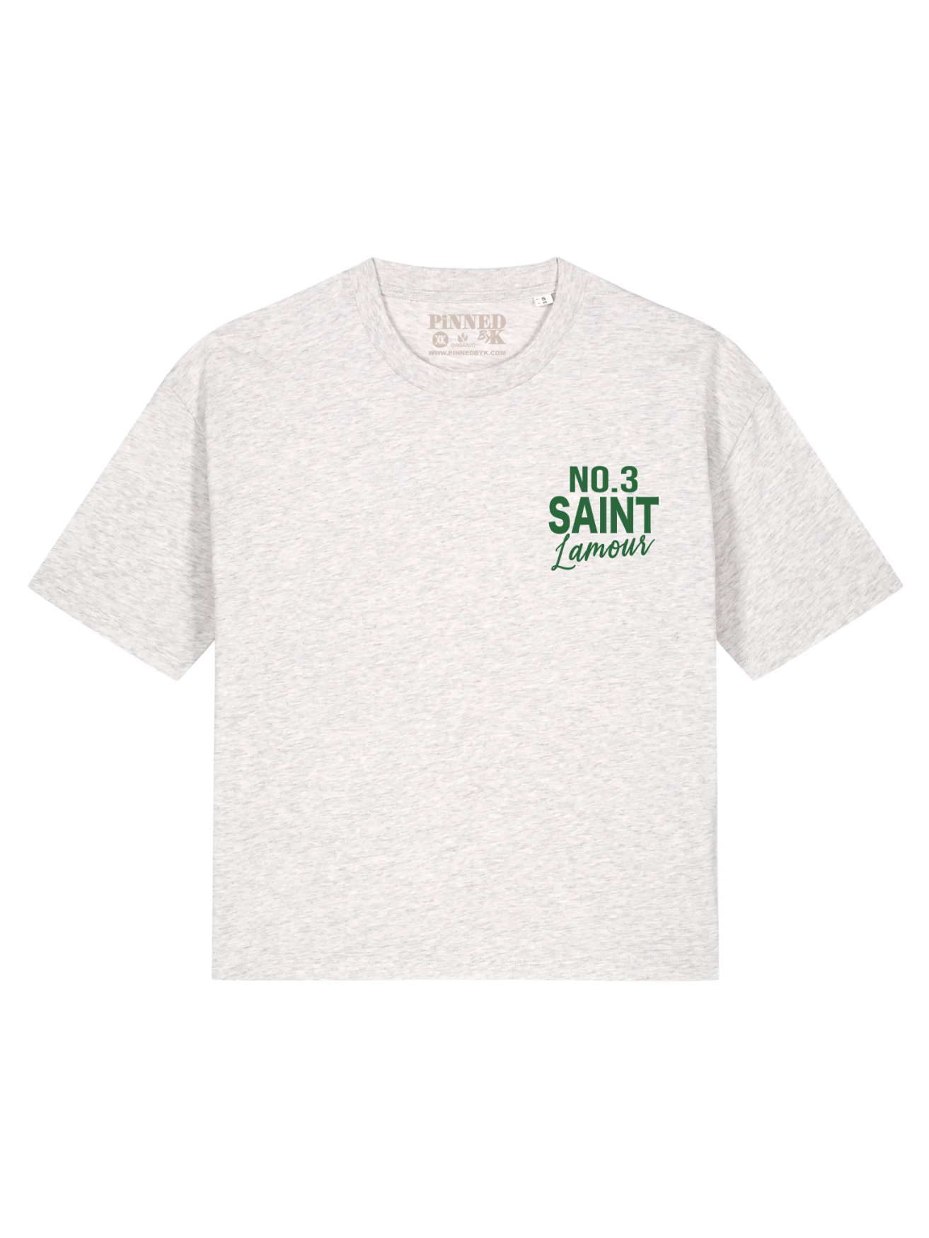Boxy T-shirt Saint L'amour Green Velvet - Heather Grey