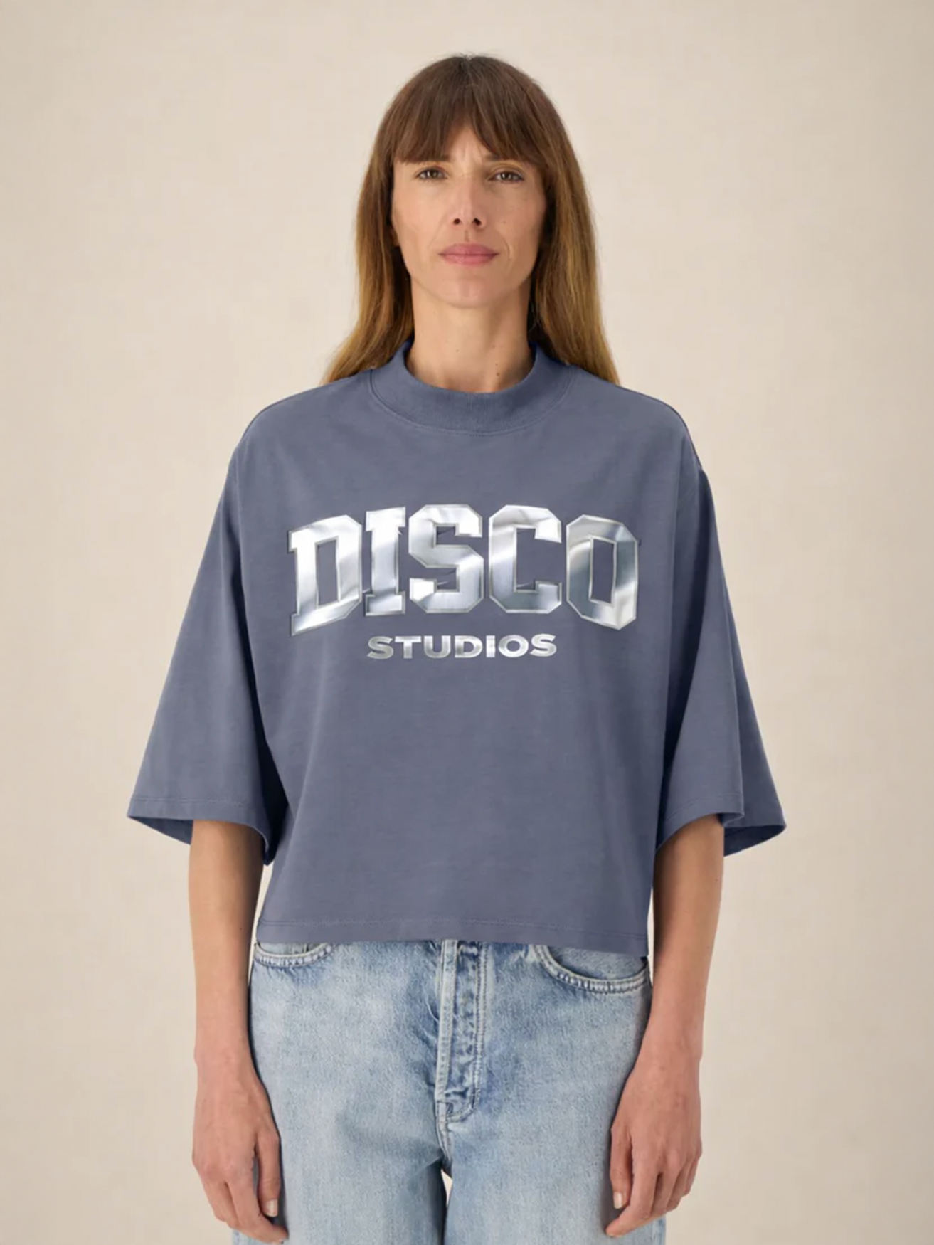 Cropped T-shirt Disco Studios Silver