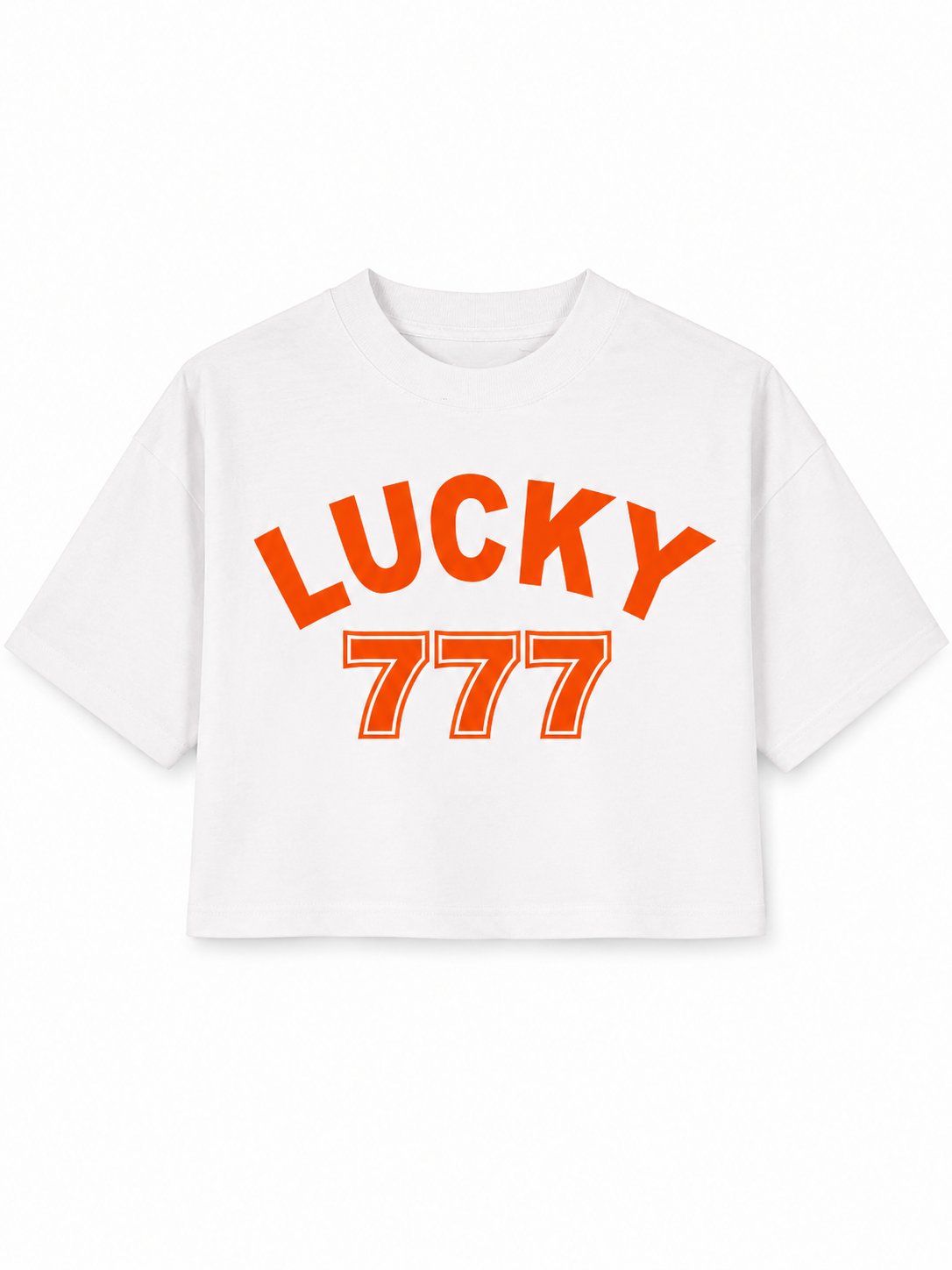 Cropped T-shirt Lucky 777 Orange