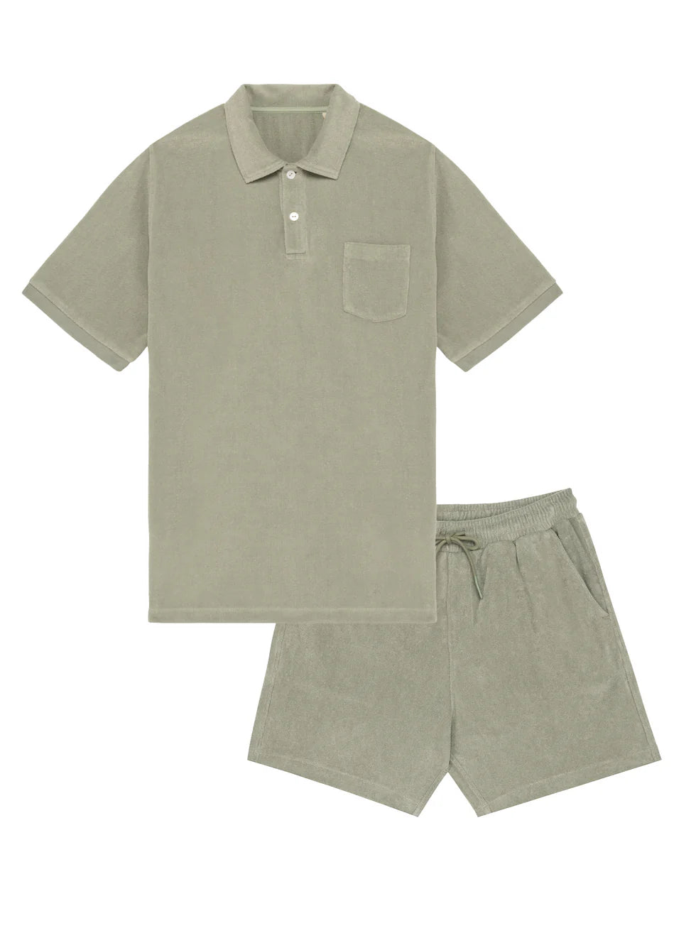 Men Set Badstof Basic – Almond Green