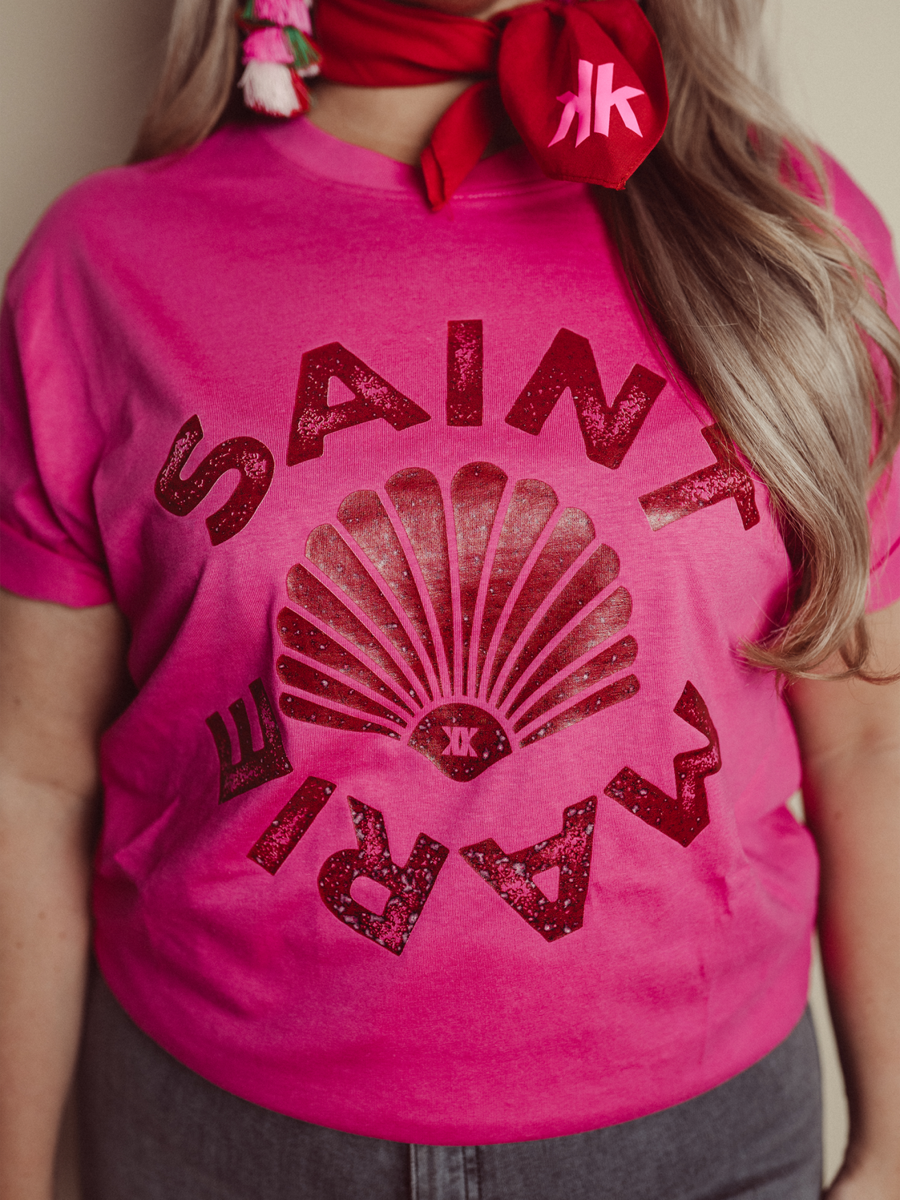Curve T-shirt Saint Marie - Hot Pink