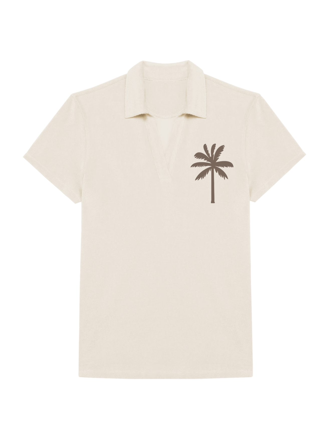 Badstof Shirt Palm Tree Brown Velvet - Offwhite | NOTE- Levertijd 5-6 werkdagen