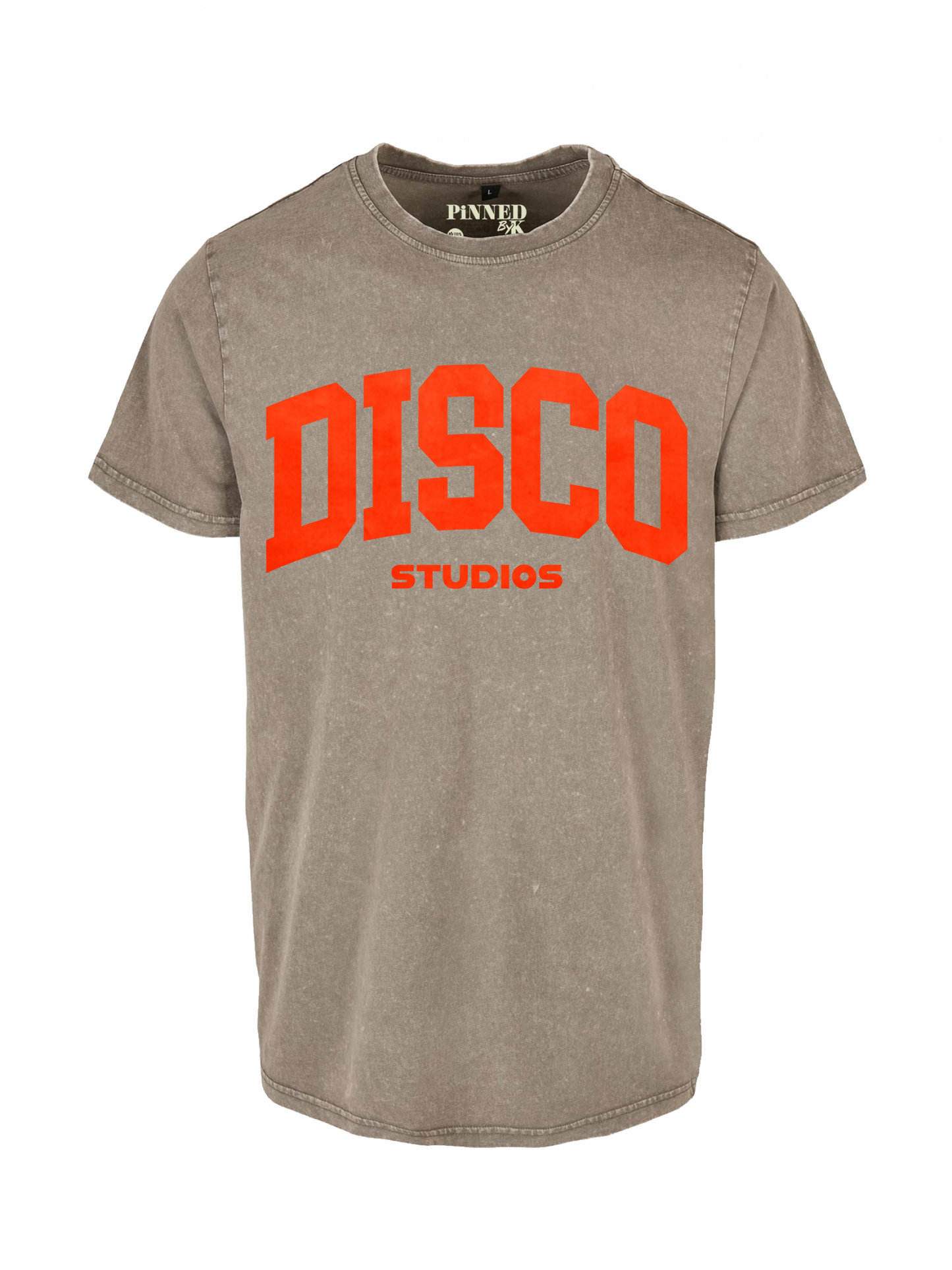 Washed T-shirt Disco Studios Neon Orange Velvet
