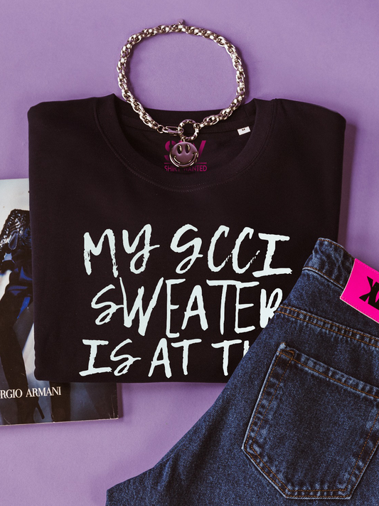 BOXY SWEATER DJAMILA CELINA X SW MY GCCI WHITE – BLACK