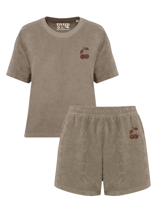 Set Badstof Terry Cherry Mini Brown Glitter – Mocca