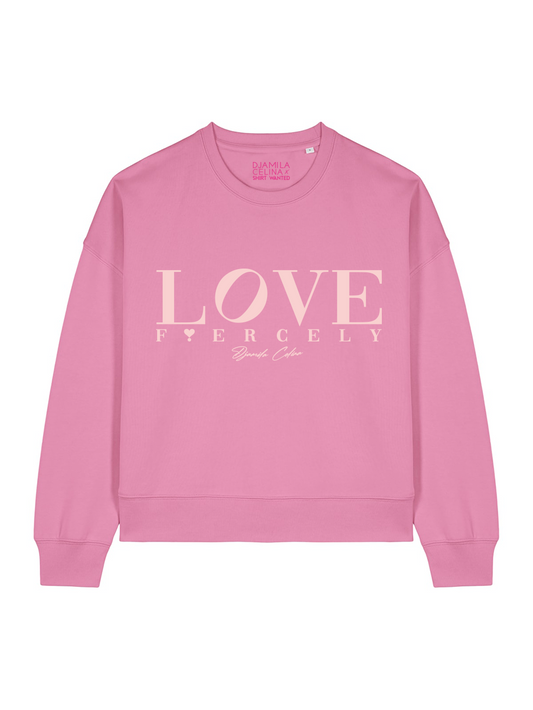 BOXY SWEATER LOVE FIERCELY PEACH