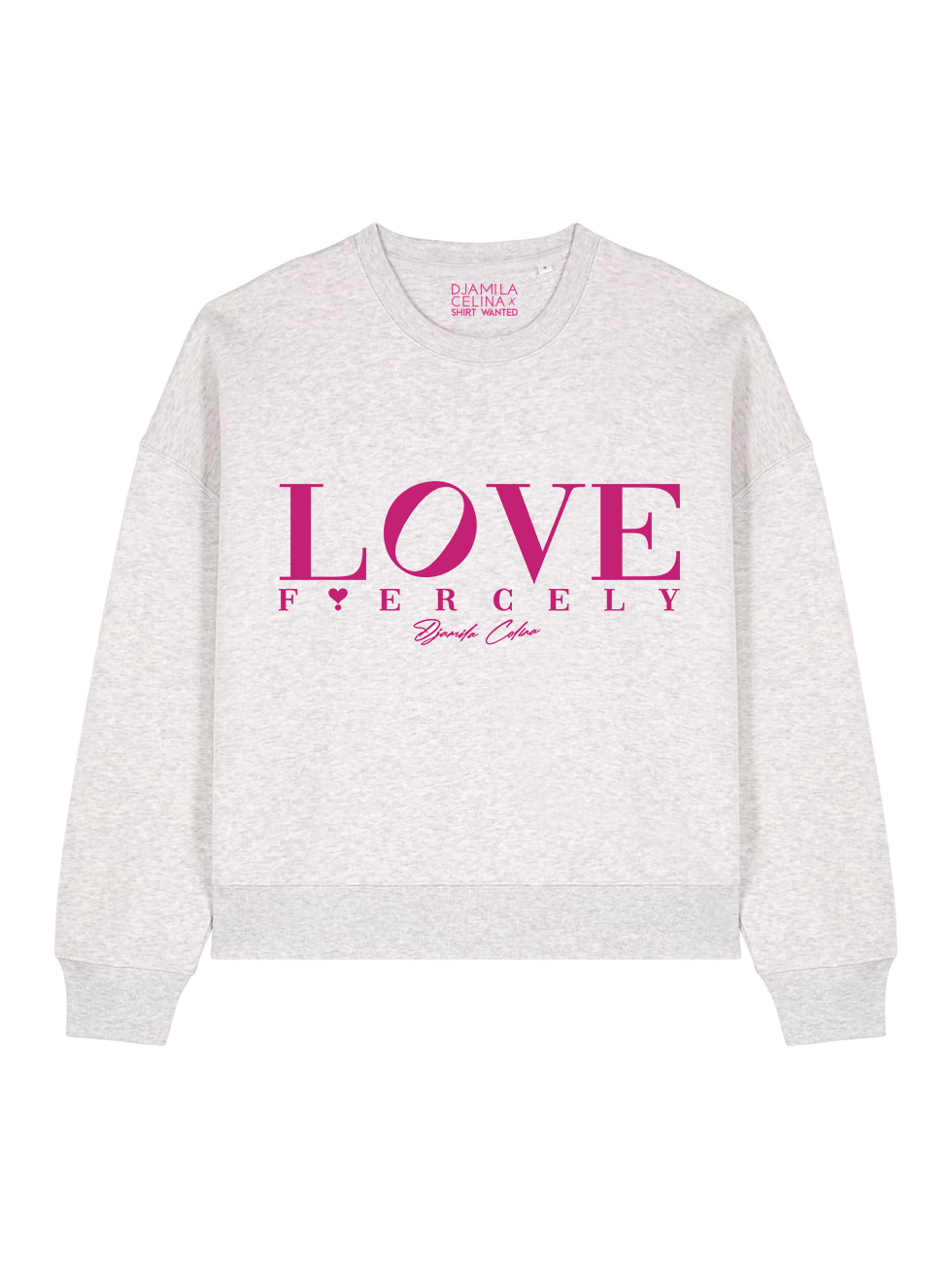 BOXY SWEATER LOVE FIERCELY PINK