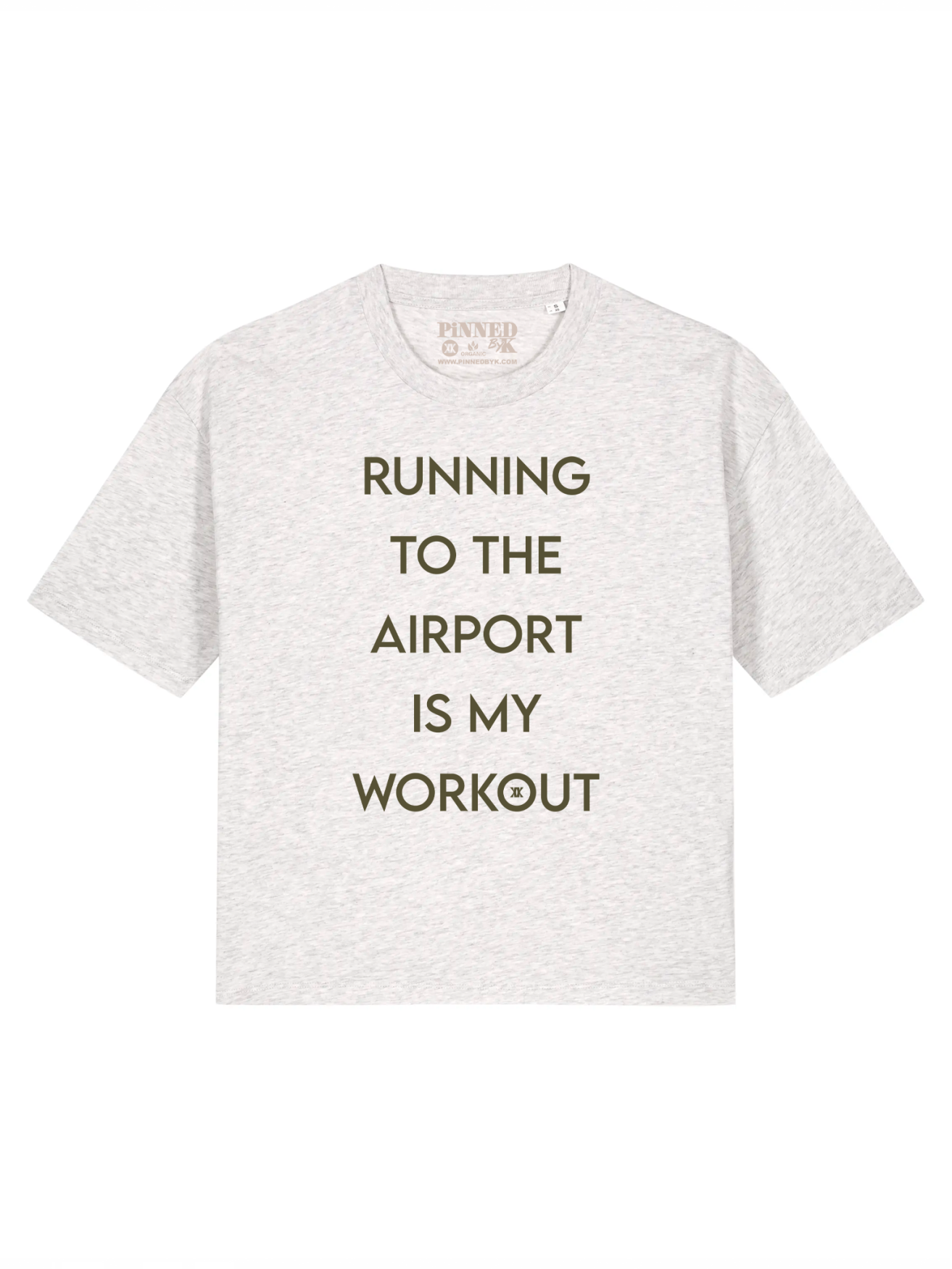 Boxy T-shirt Running To The Airport Olive Green