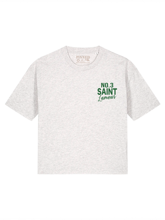 Boxy T-shirt Saint L'amour Green Velvet - Heather Grey