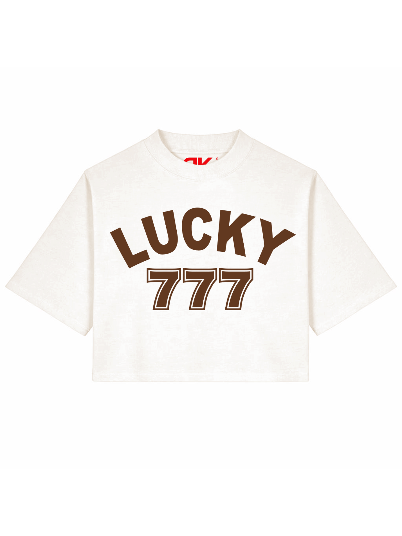 Cropped T-shirt Lucky 777 Brown
