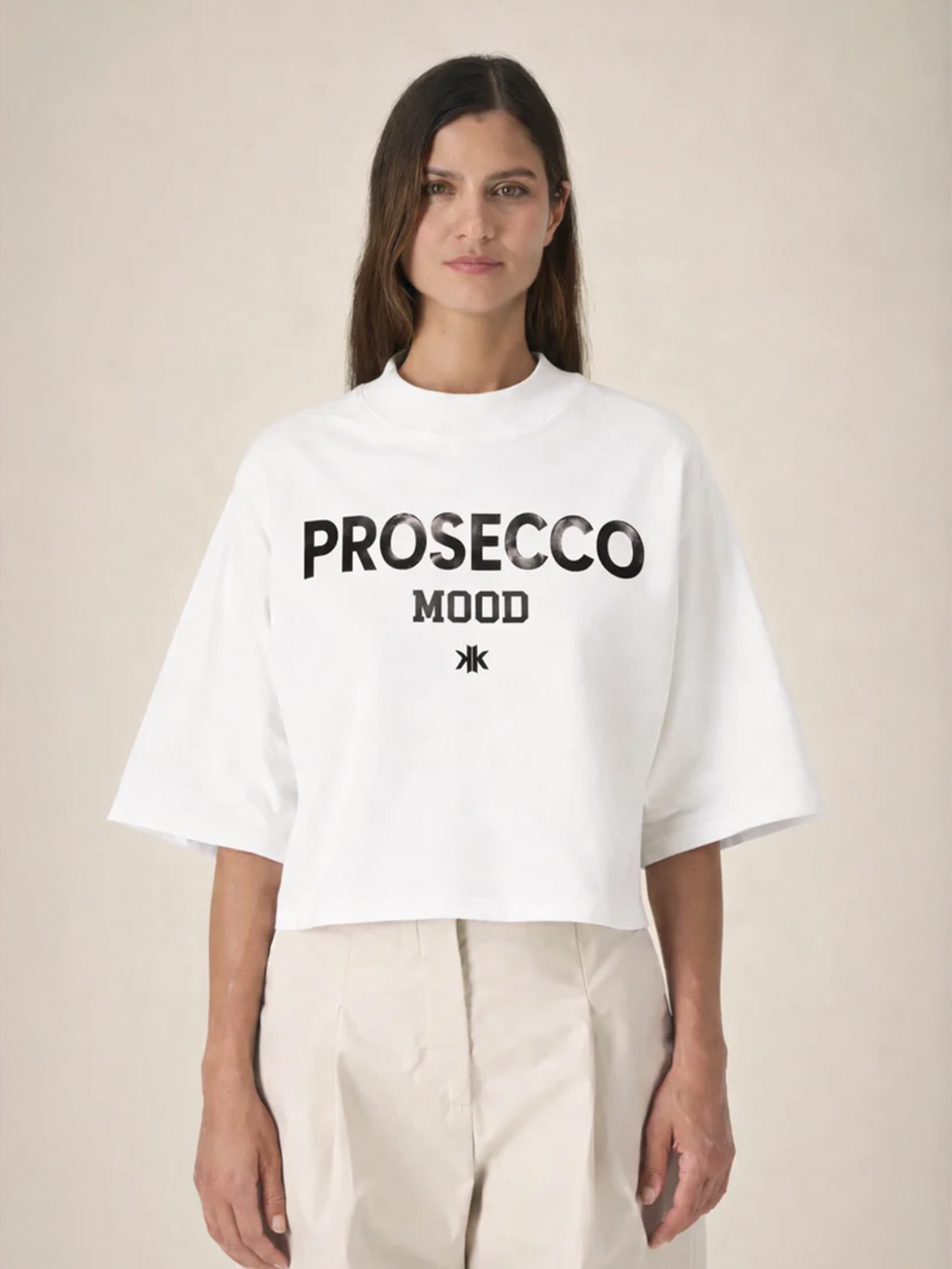 Cropped T-shirt Prosecco Mood Black
