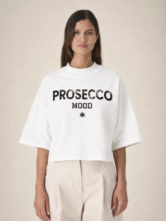 Cropped T-shirt Prosecco Mood Black