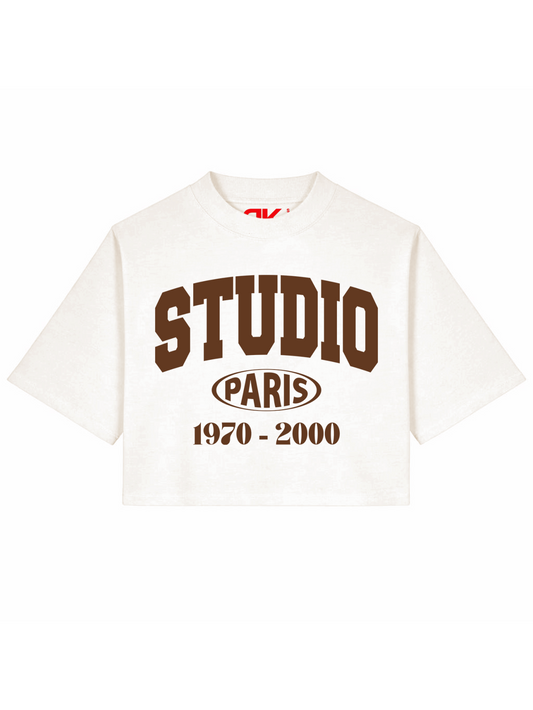 Cropped T-shirt Studio Paris Brown