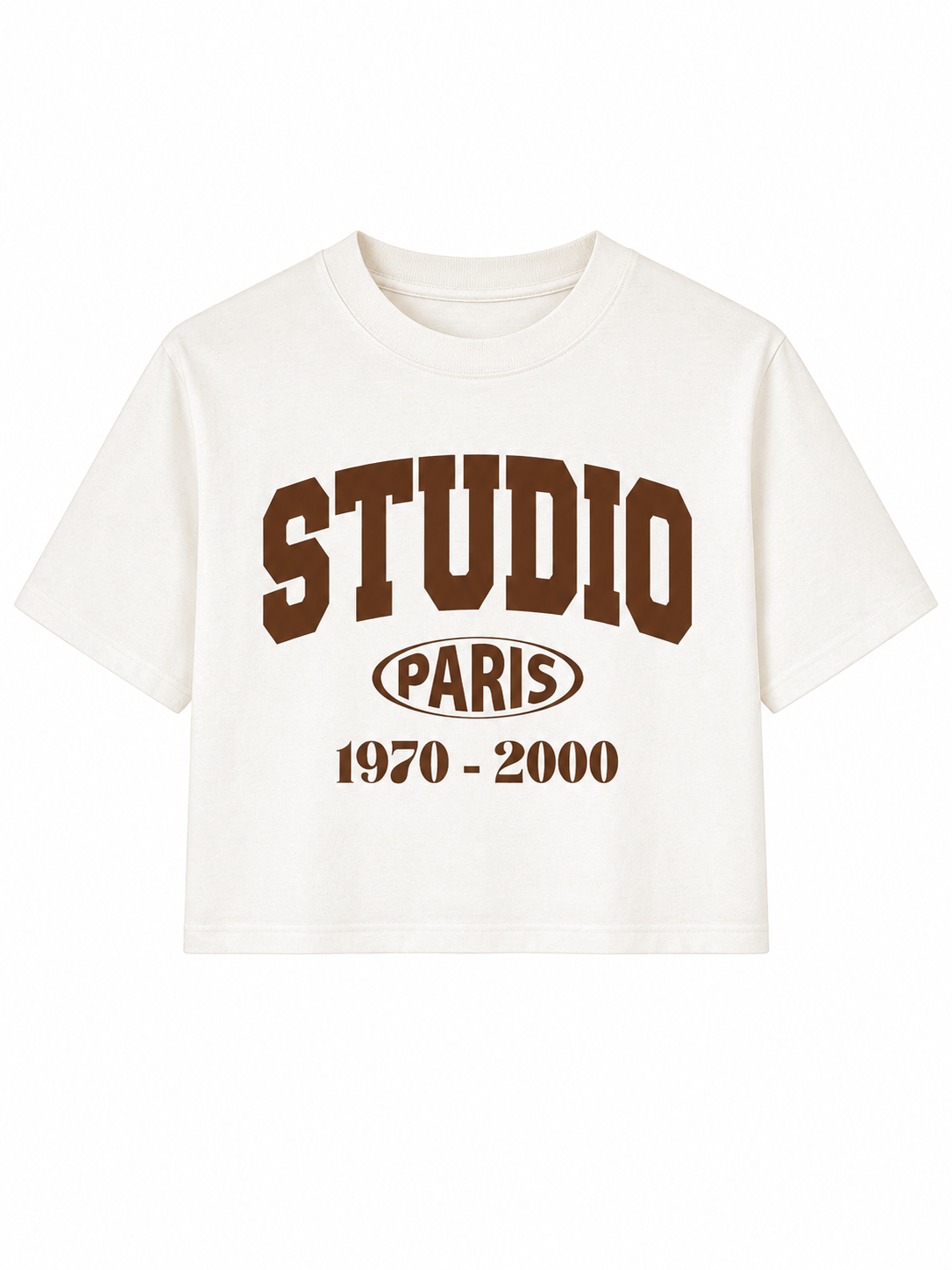 Cropped T-shirt Studio Paris Brown