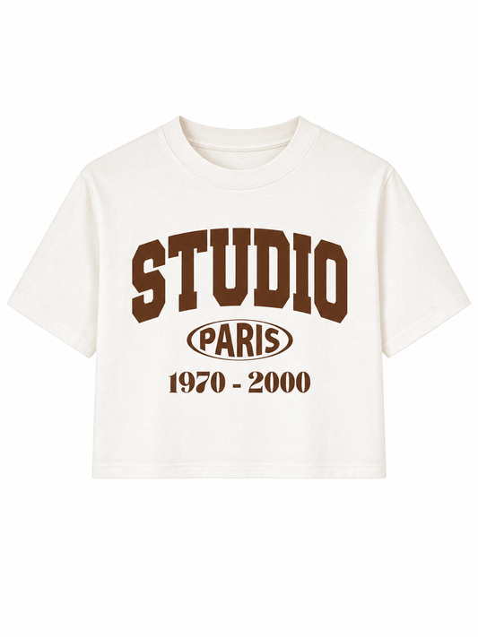 Cropped T-shirt Studio Paris Brown