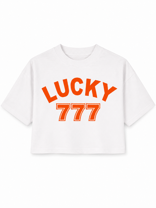 Cropped T-shirt Lucky 777 Orange