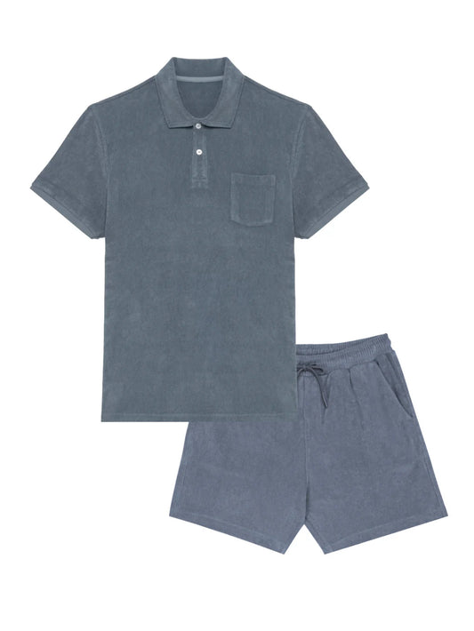 Men Set Badstof Basic – Mineral Grey