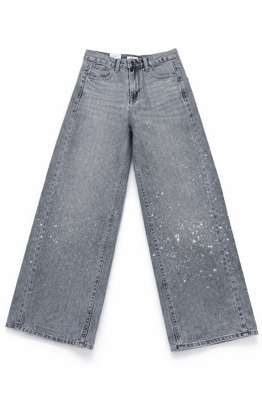 Djamila Celina Jeans Grey glitter
