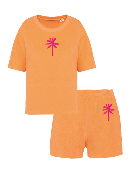 SET BADSTOF PALMTREE ORANGE