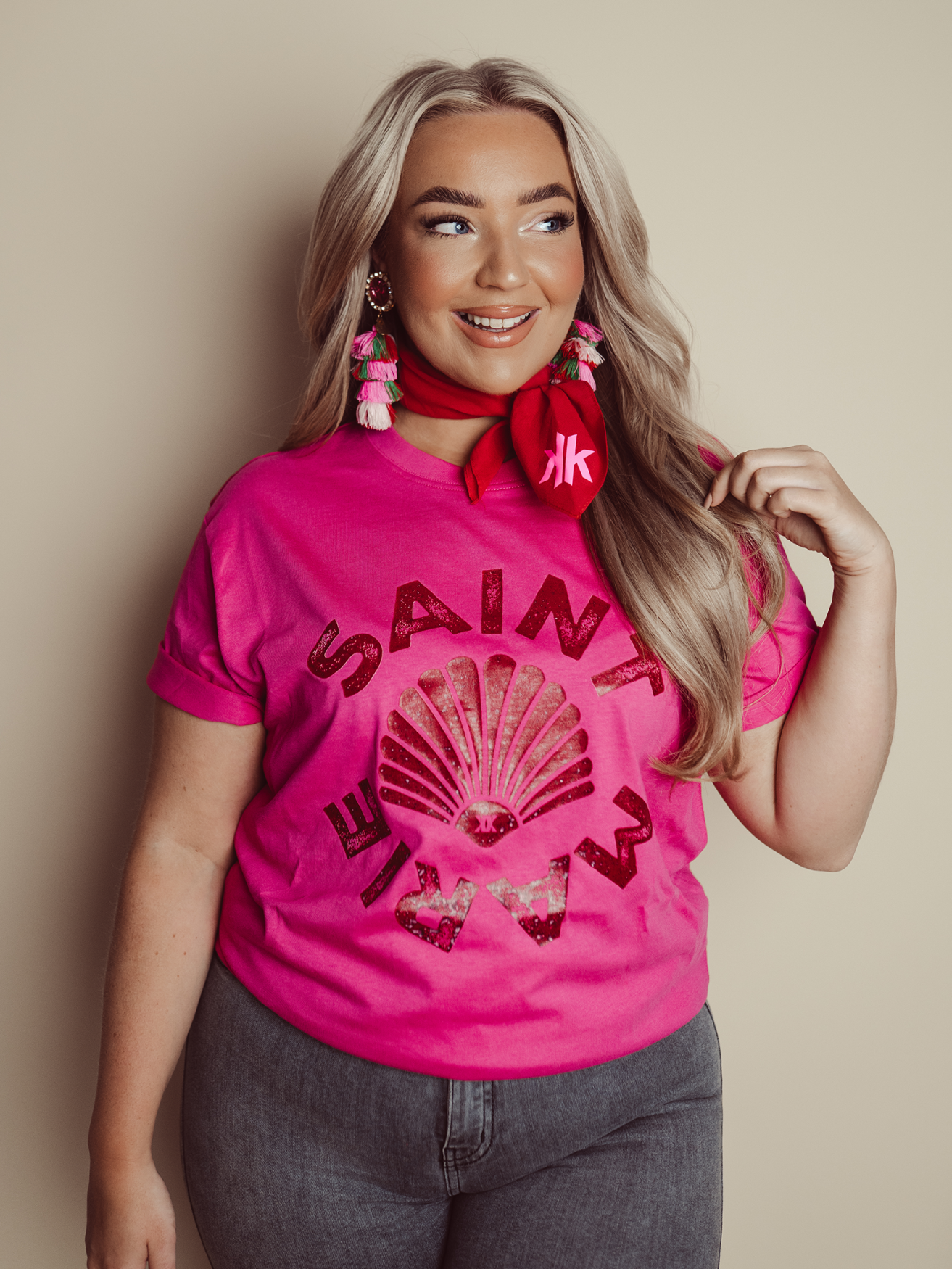 Curve T-shirt Saint Marie - Hot Pink