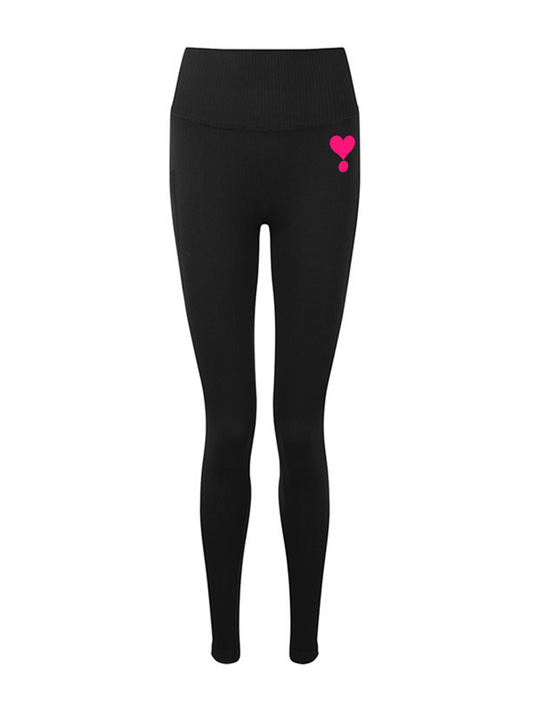 SPORT LEGGING BLACK DJAMILA CELINA PINK HEART