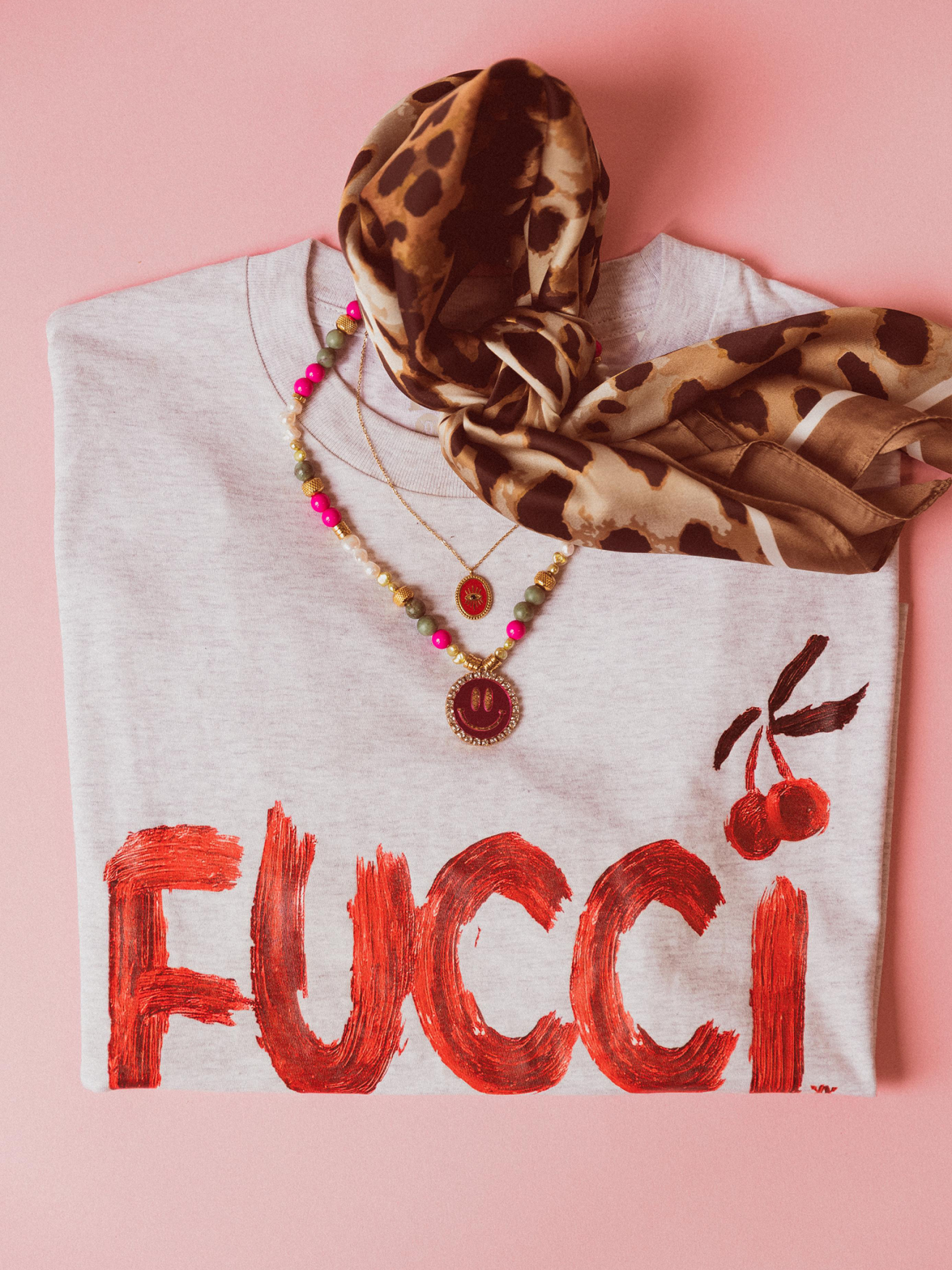 Boxy t-shirt Fucci Cherry