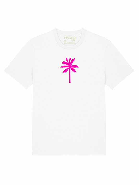 T-shirt Palmtree Neon Pink Velvet