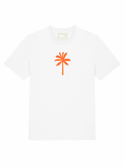 T-shirt Palmtree Neon Orange Velvet