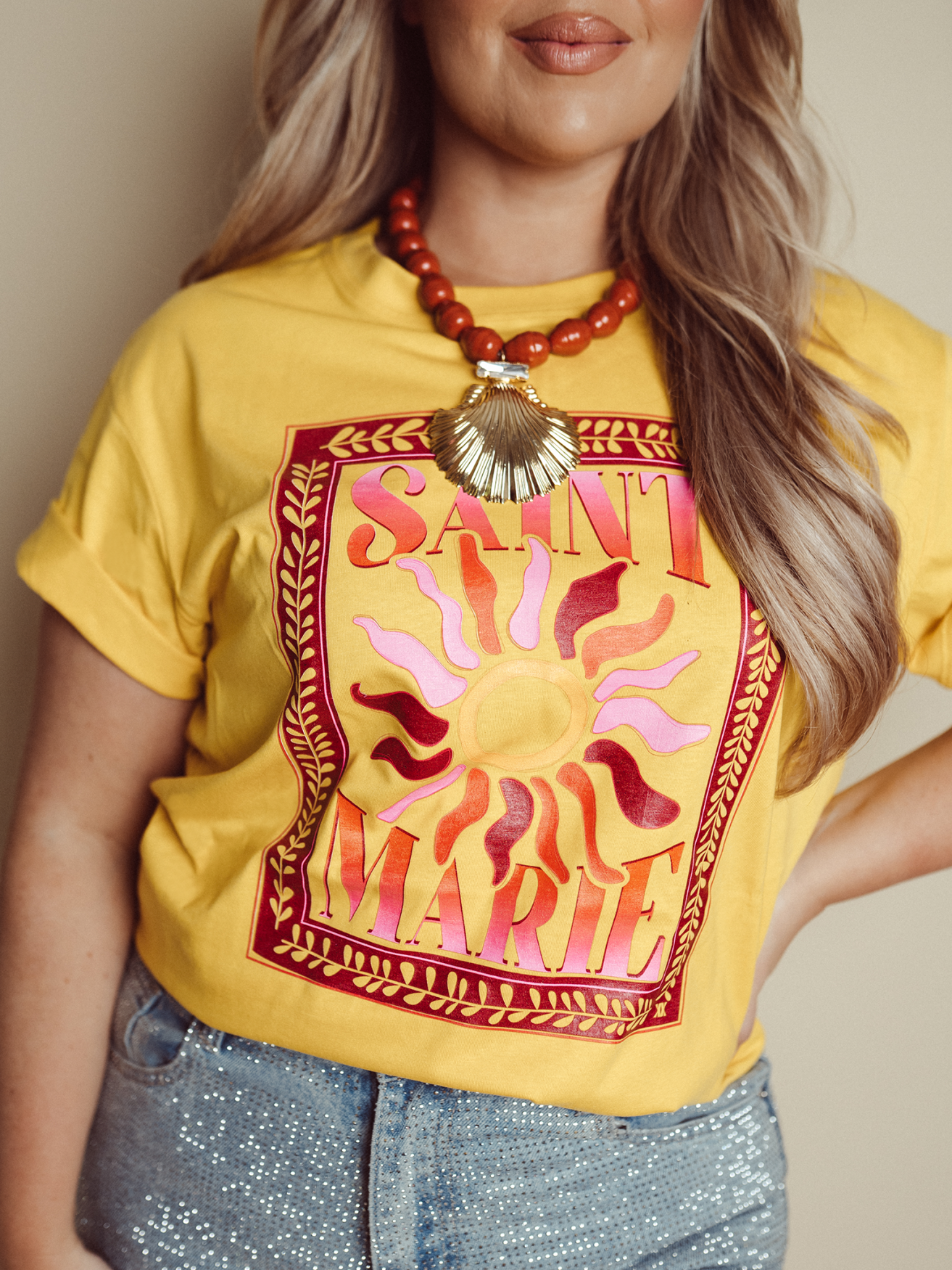 Curve T-shirt Saint Marie -  Yellow