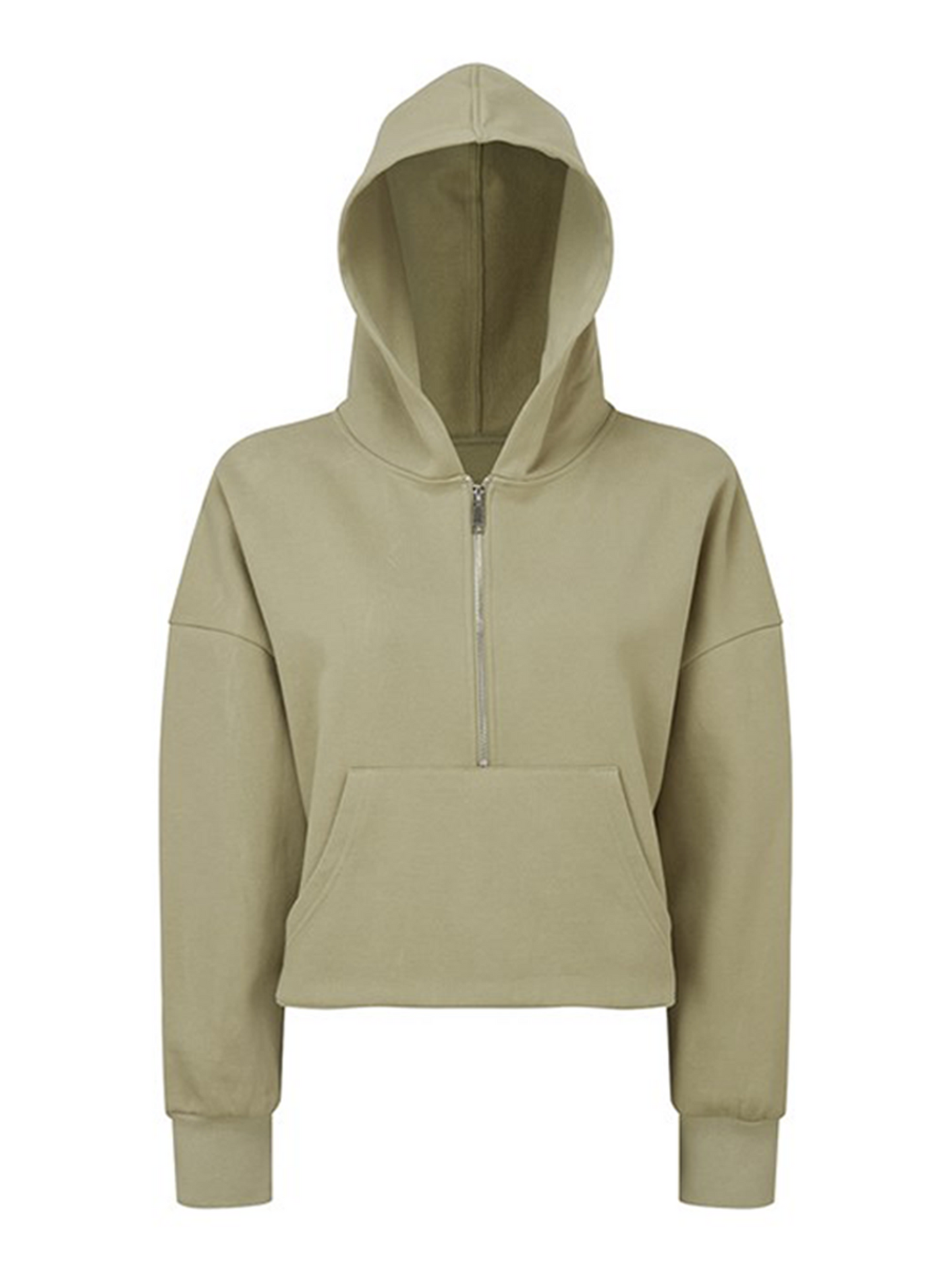 HOODIE ZIP BASIC SAGE GREEN
