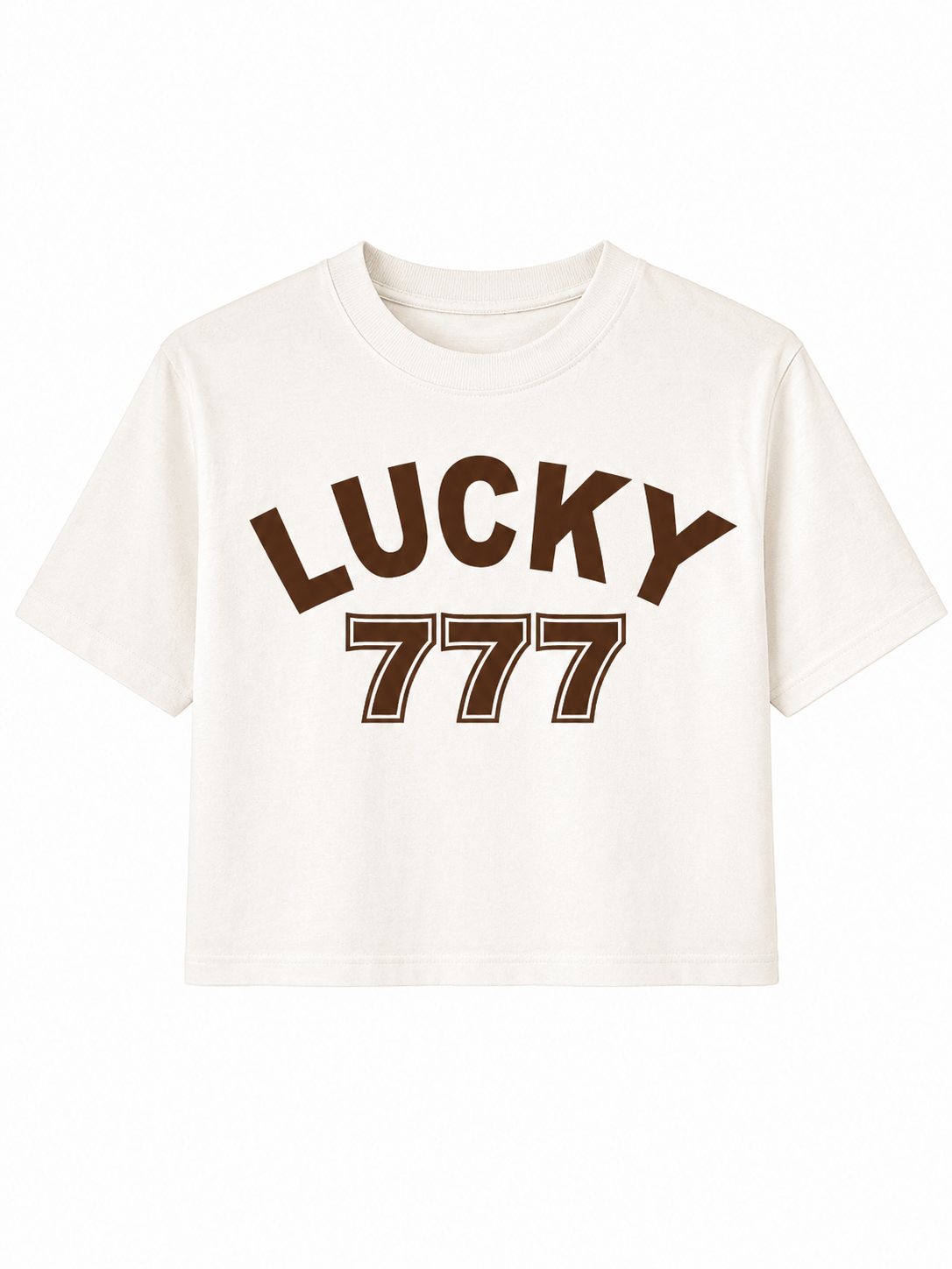 Cropped T-shirt Lucky 777 Brown
