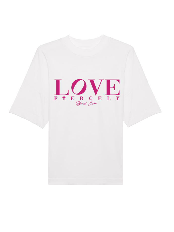 CREWNECK T-SHIRT LOVE FIERCELY PINK